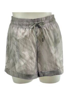 Gaiam Womens Gray Abstract Patterned Athletic Shorts Size L Polyester-Spandex Bl
